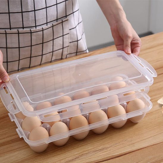 Boite à œufs | Hermétique 15 Compartiments Transparente - Rangement cuisine