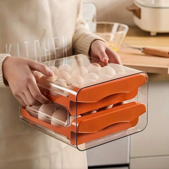 Boite à oeufs | Transparente 24 tiroirs - Rangement cuisine