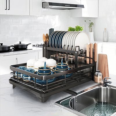 Égouttoir vaisselle à deux niveaux | Design Premium - Rangement cuisine