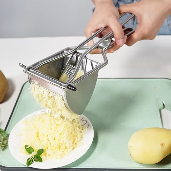 Presse purée en acier inoxydable | Design triangulaire - Rangement cuisine