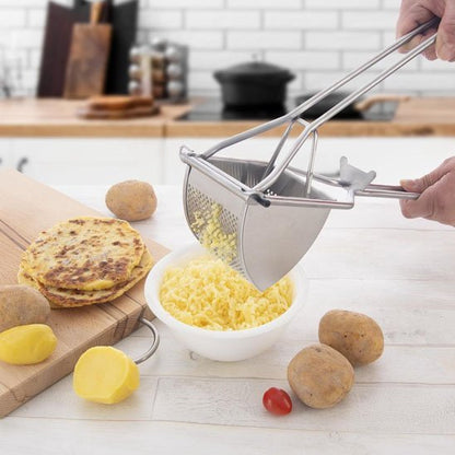 Presse purée en acier inoxydable | Design triangulaire - Rangement cuisine