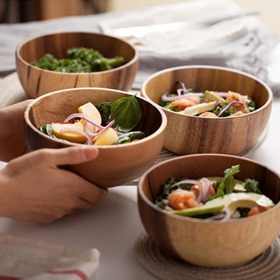 Saladier en Bois Naturel | Artisanal - Rangement cuisine